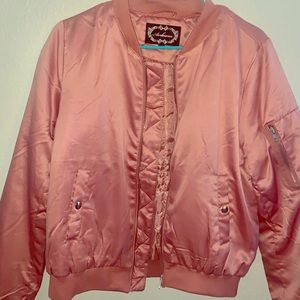 Oversized Pink Bomber Jacket